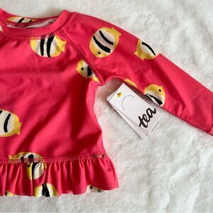 TEA 9-12 Months Ruffle Rash Guard NWT